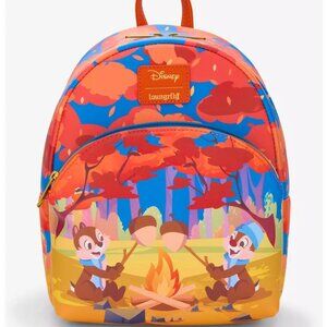 Loungefly Disney Chip N Dale Mini Backpack Campfire Acorns Forest Bag New
